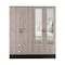 Tuhome Bolton 160 Armoire, 6 Shelves, 2 Door Cabinets, 2 Mirrors, 2 Drawers, Rod, Black/Light Gray CWZ5951 - alternate 3